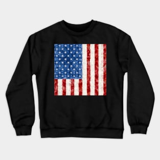 Rustic, Distressed Vertical US  Flag Design Crewneck Sweatshirt